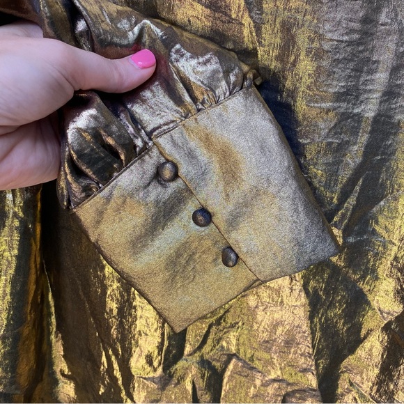 Express Gold Foil Balloon Sleeve Top Size XL NWT - Picture 9 of 13